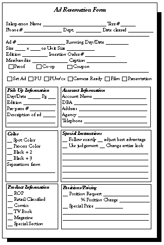 ad reservation form